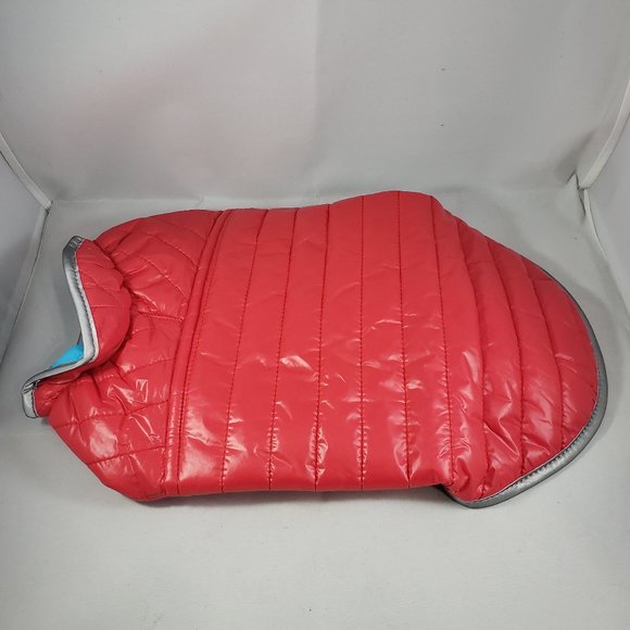 Reversible Puppy Puffer Jacket Red and Blue Medium - Picture 1 of 5